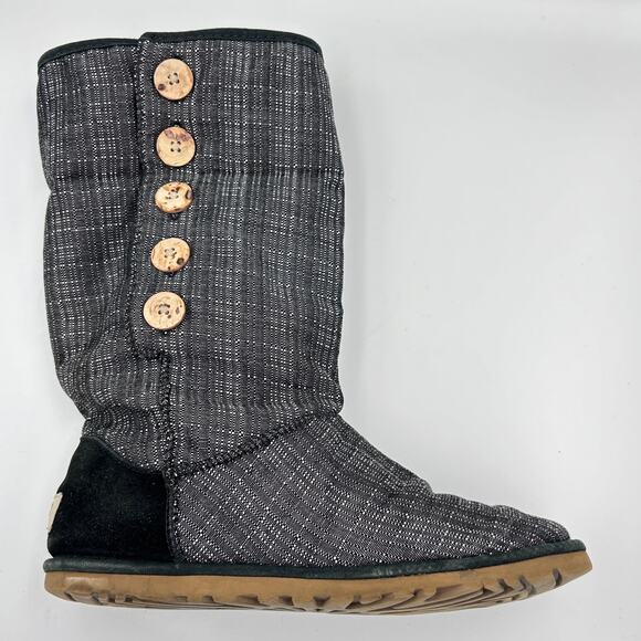 Vintage UGG Australia Boots Button Stripe Convertible Fold Over Cuff Women's 7 - Picture 5 of 8